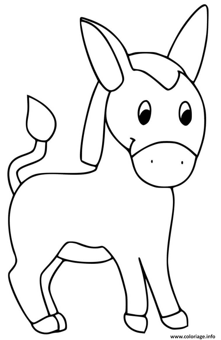 Dessin ane animal facile Coloriage Gratuit à Imprimer