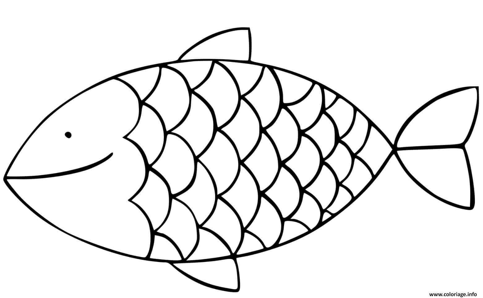 Dessin poisson avril simple facile Coloriage Gratuit à Imprimer