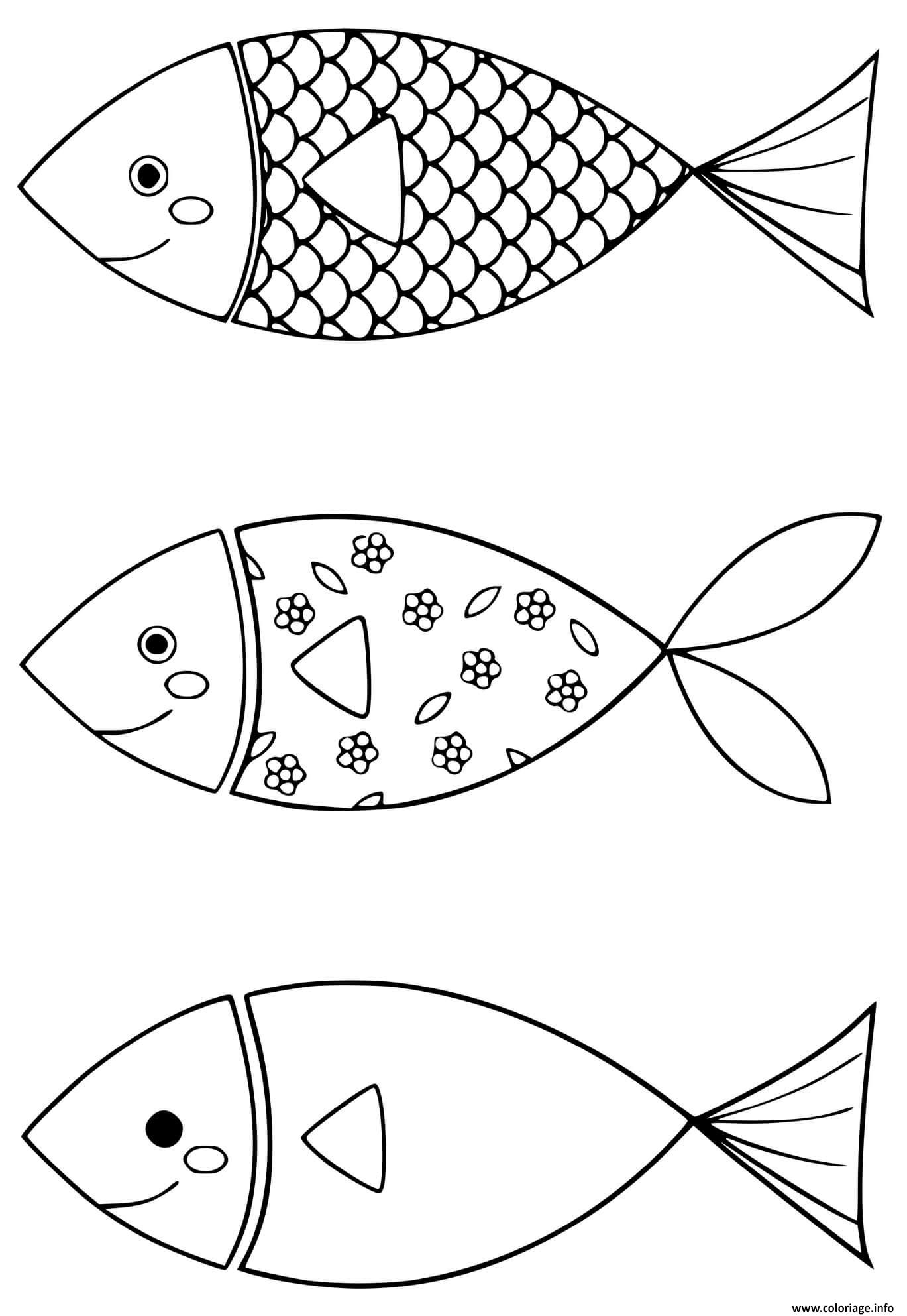 Dessin poisson davril simple de saint jean de monts Coloriage Gratuit à Imprimer