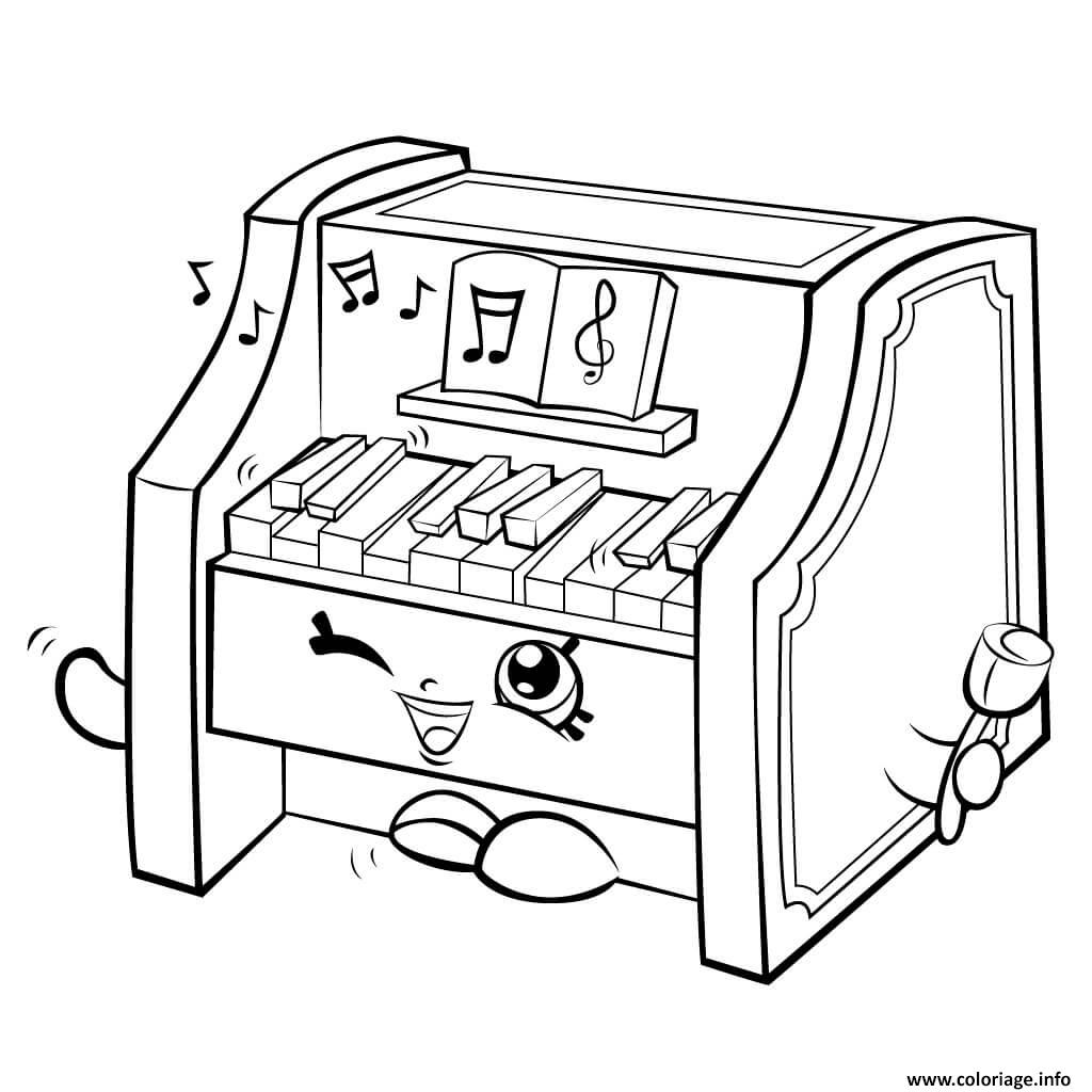 Dessin piano shopkins Coloriage Gratuit à Imprimer