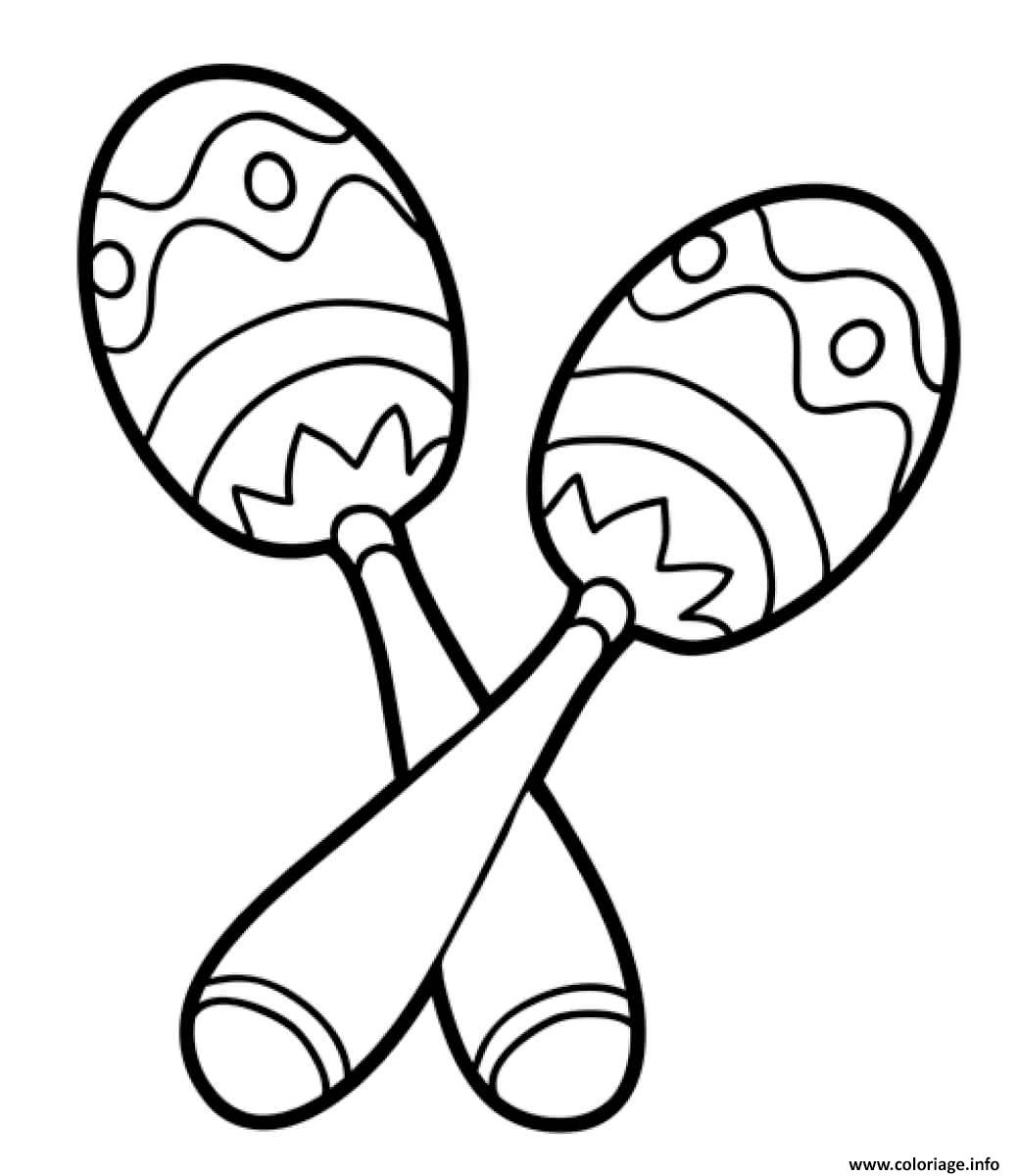 Dessin maracas instrument de musique Coloriage Gratuit à Imprimer