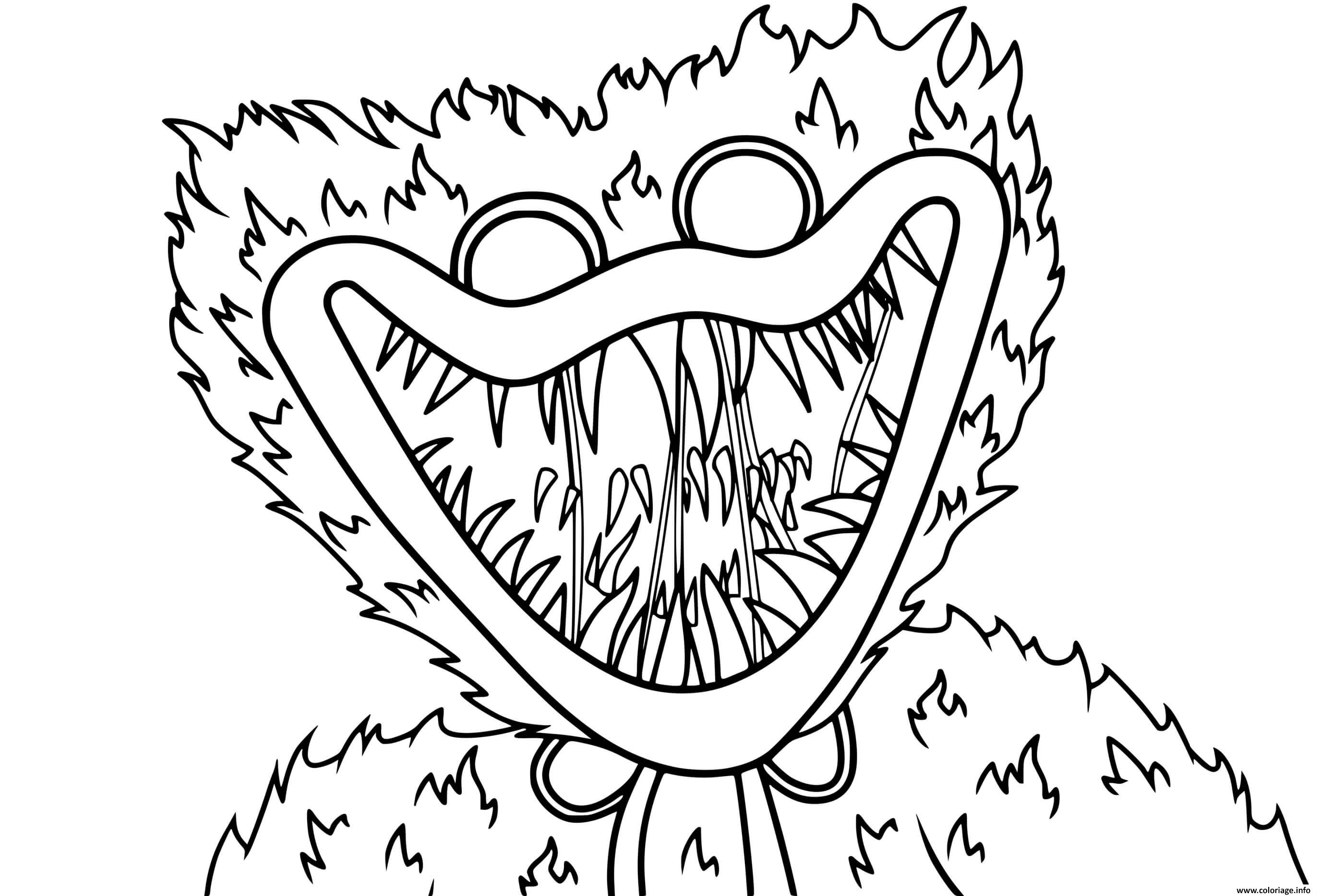Coloriage huggy wugg scray firey  JeColorie.com