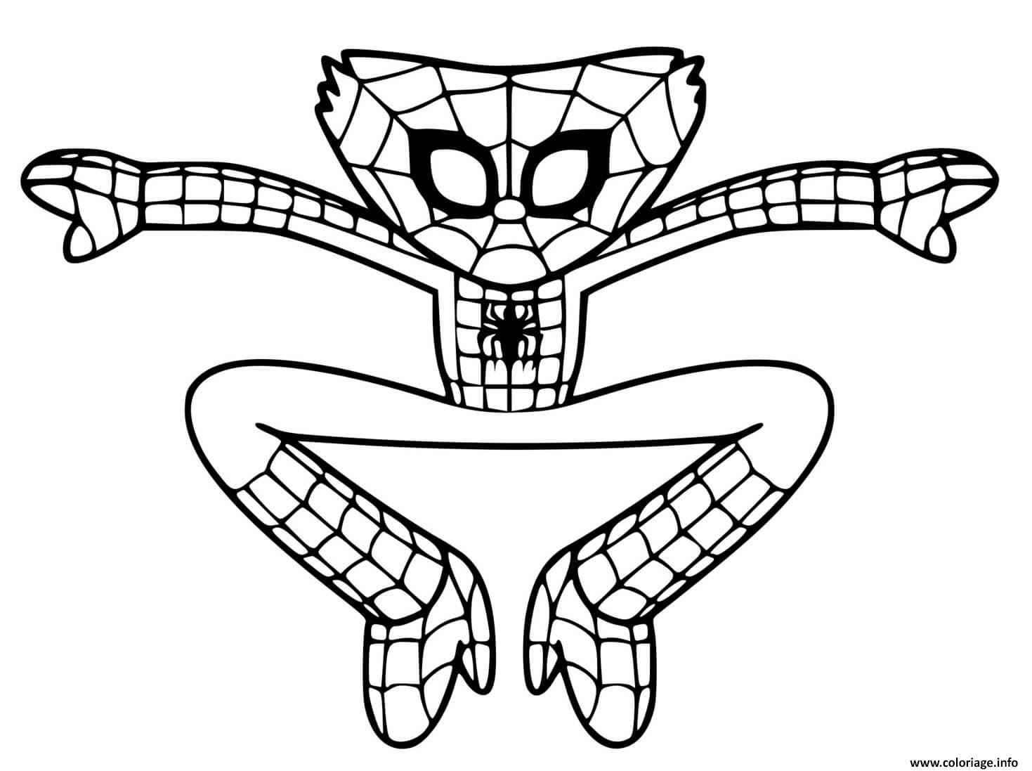 Coloriage Huggy Wuggy Spider Man Dessin à Imprimer