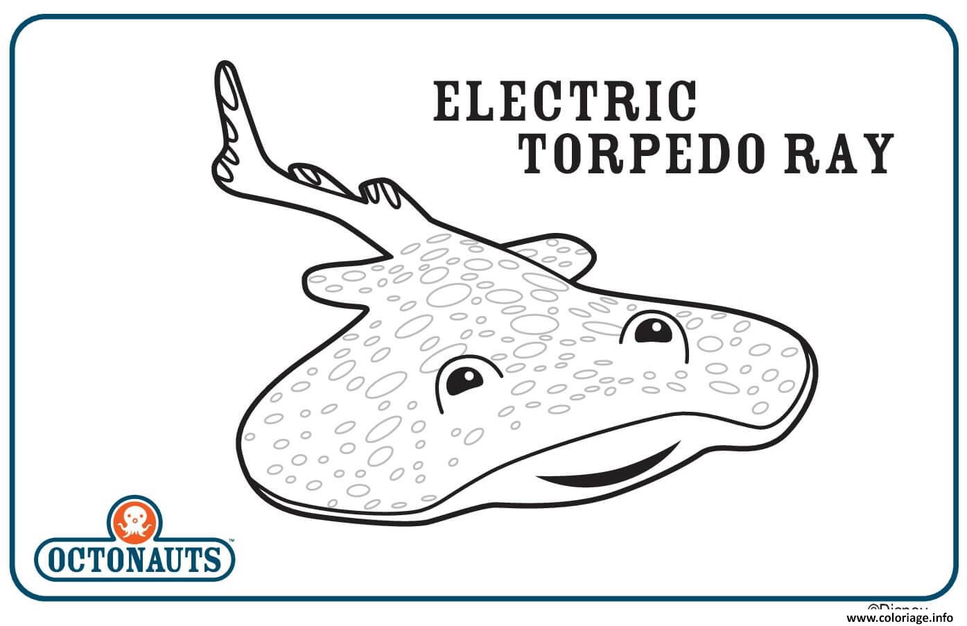 Dessin electric torpedo ray octonaute creature Coloriage Gratuit à Imprimer