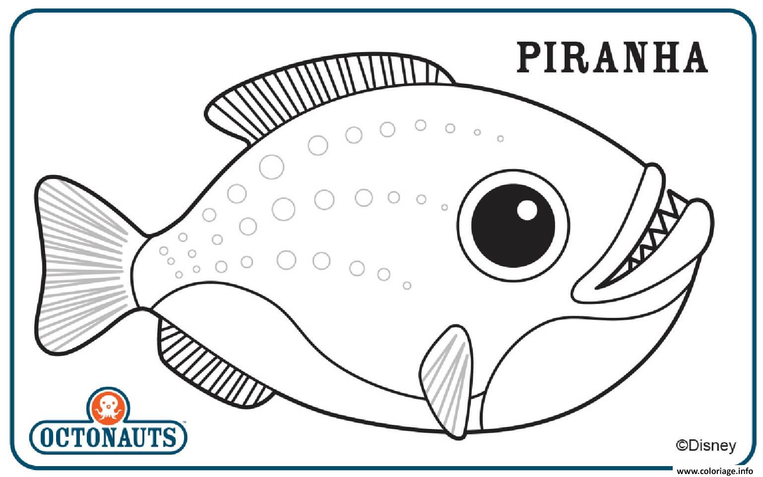 Coloriage Piranha Octonaute Creature Dessin à Imprimer