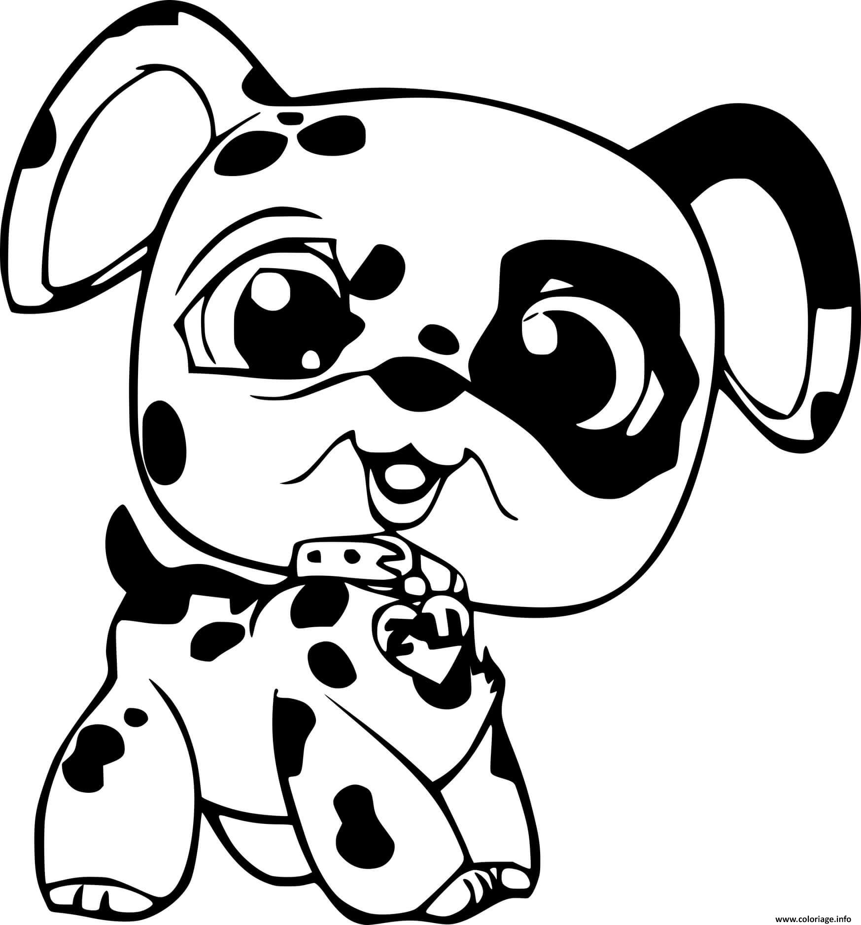 Dessin chiot dalmatien petit chien Coloriage Gratuit à Imprimer