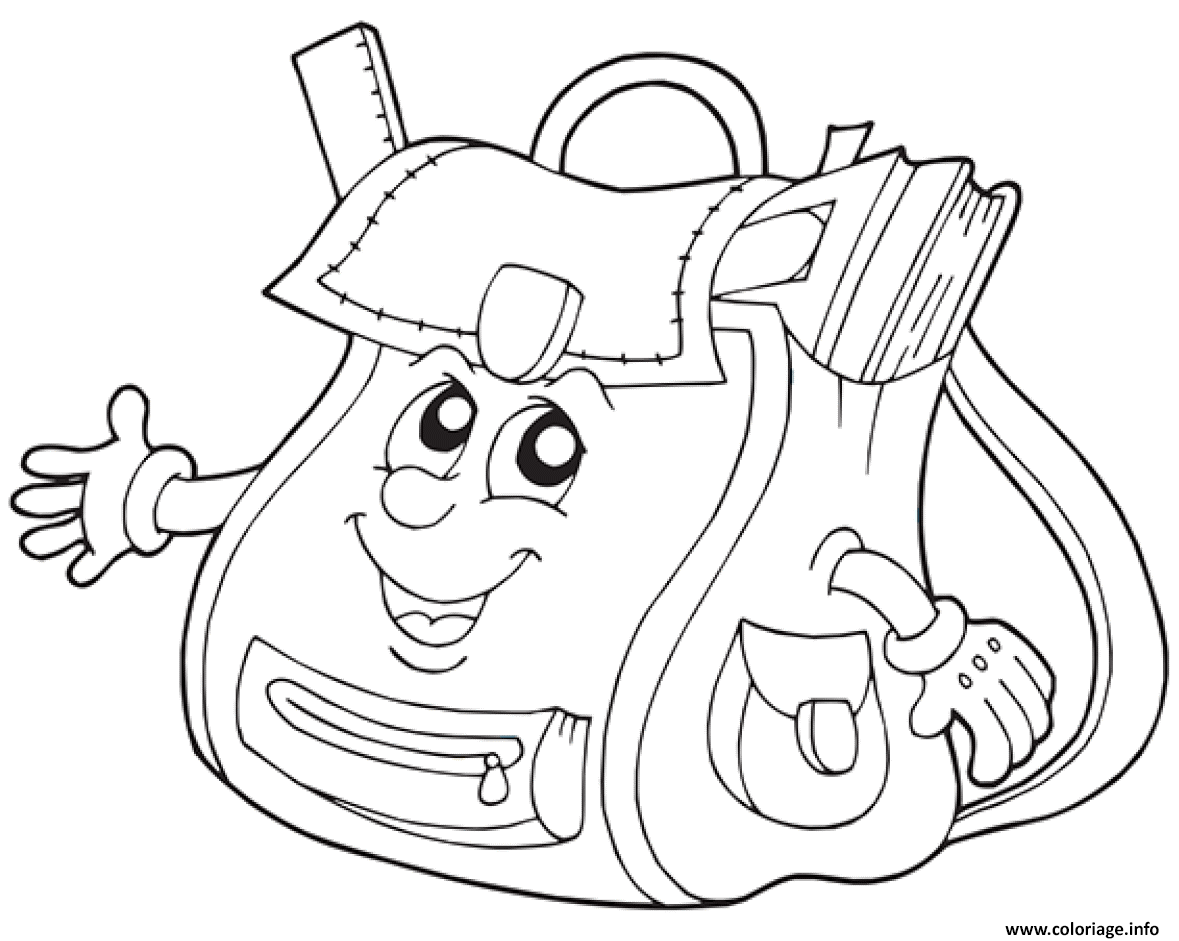 Coloriage Cartable Scolaire Retour Ecole Dessin Cartable imprimer