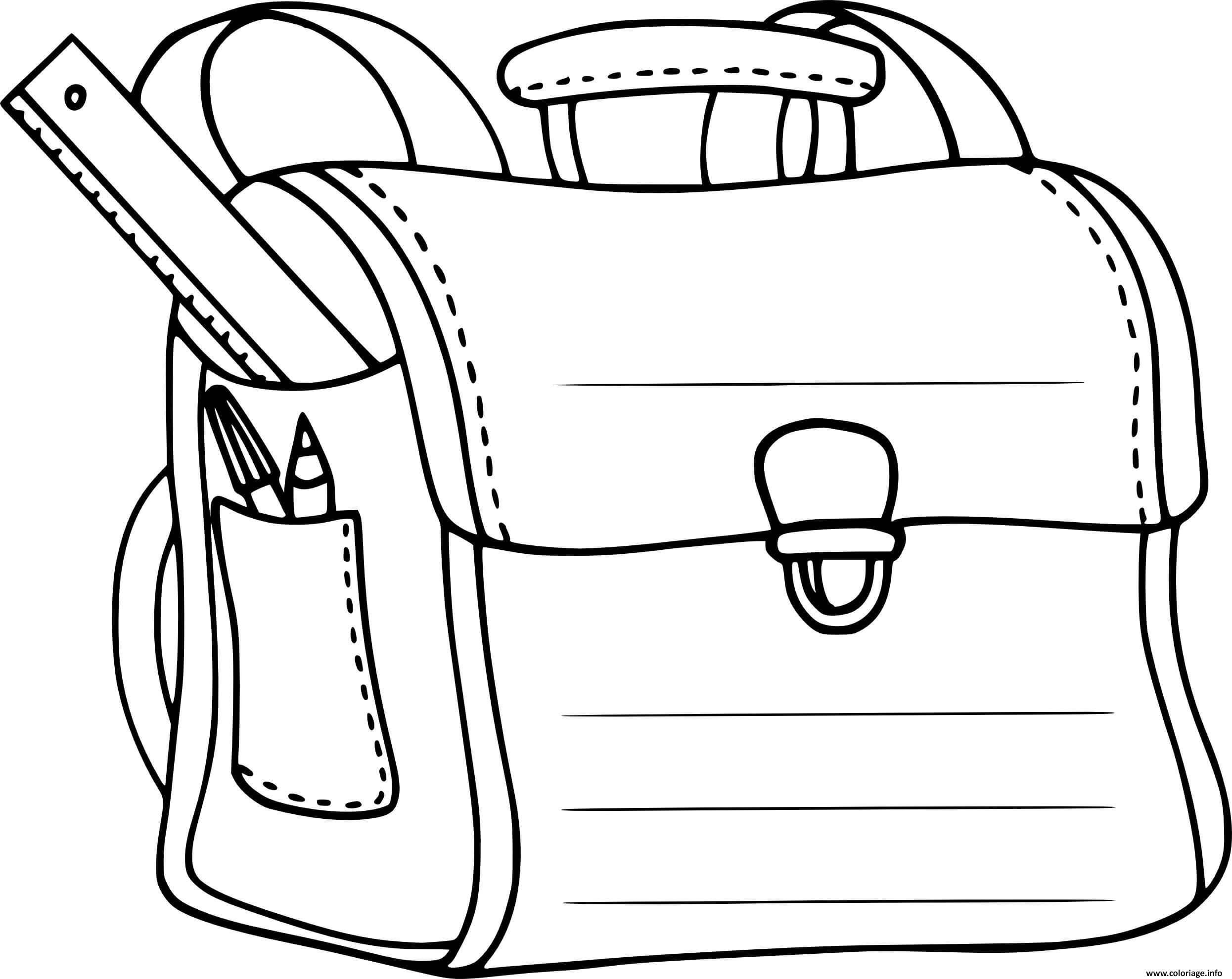 Coloriage Cartable Gs Maternelle Dessin Cartable à imprimer