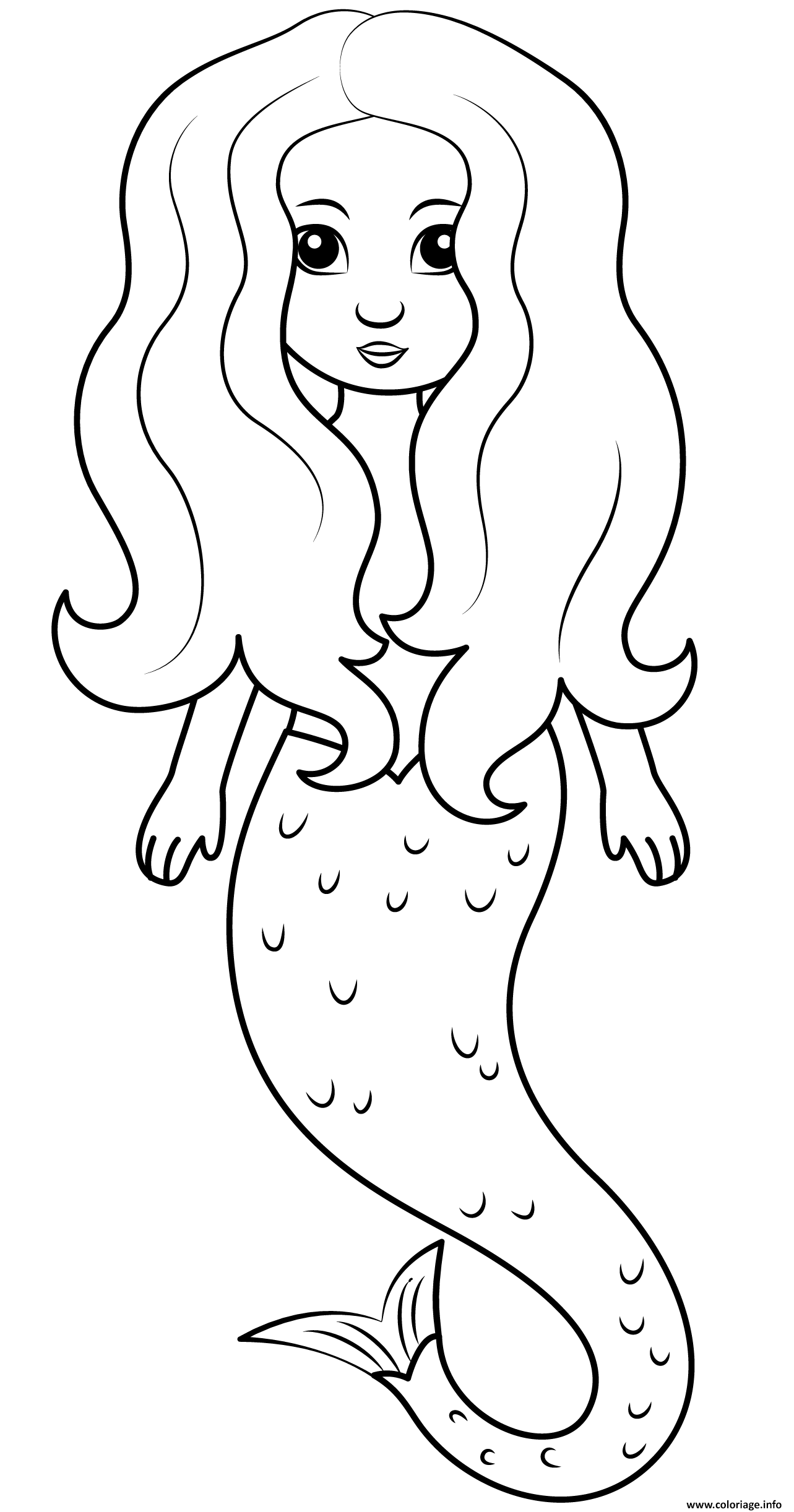 Coloriage Belle Sirene Femme Avec Queue De Poisson Dessin à Imprimer