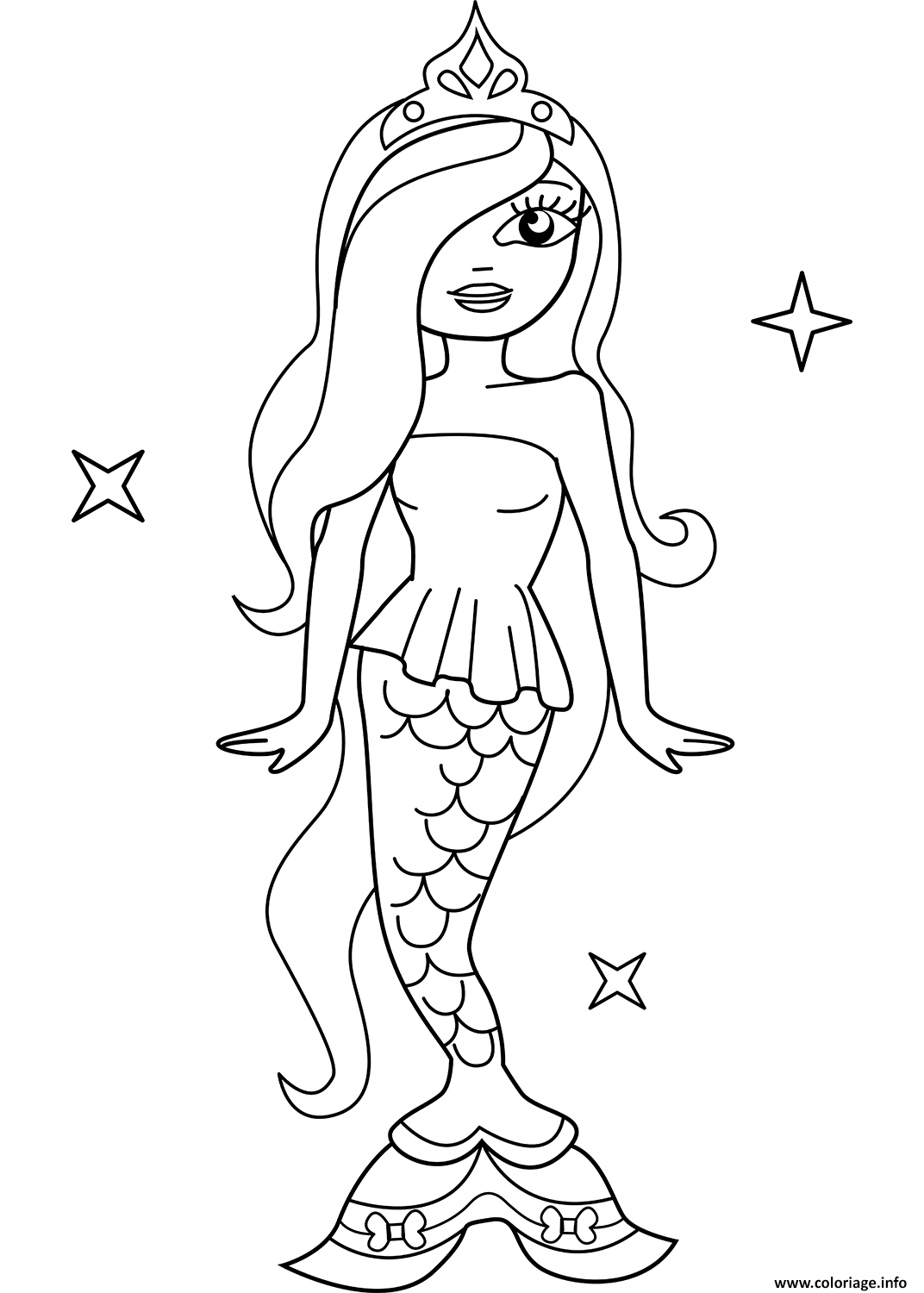 Coloriage Mermaid Barbie Sirene Princesse Dessin à Imprimer