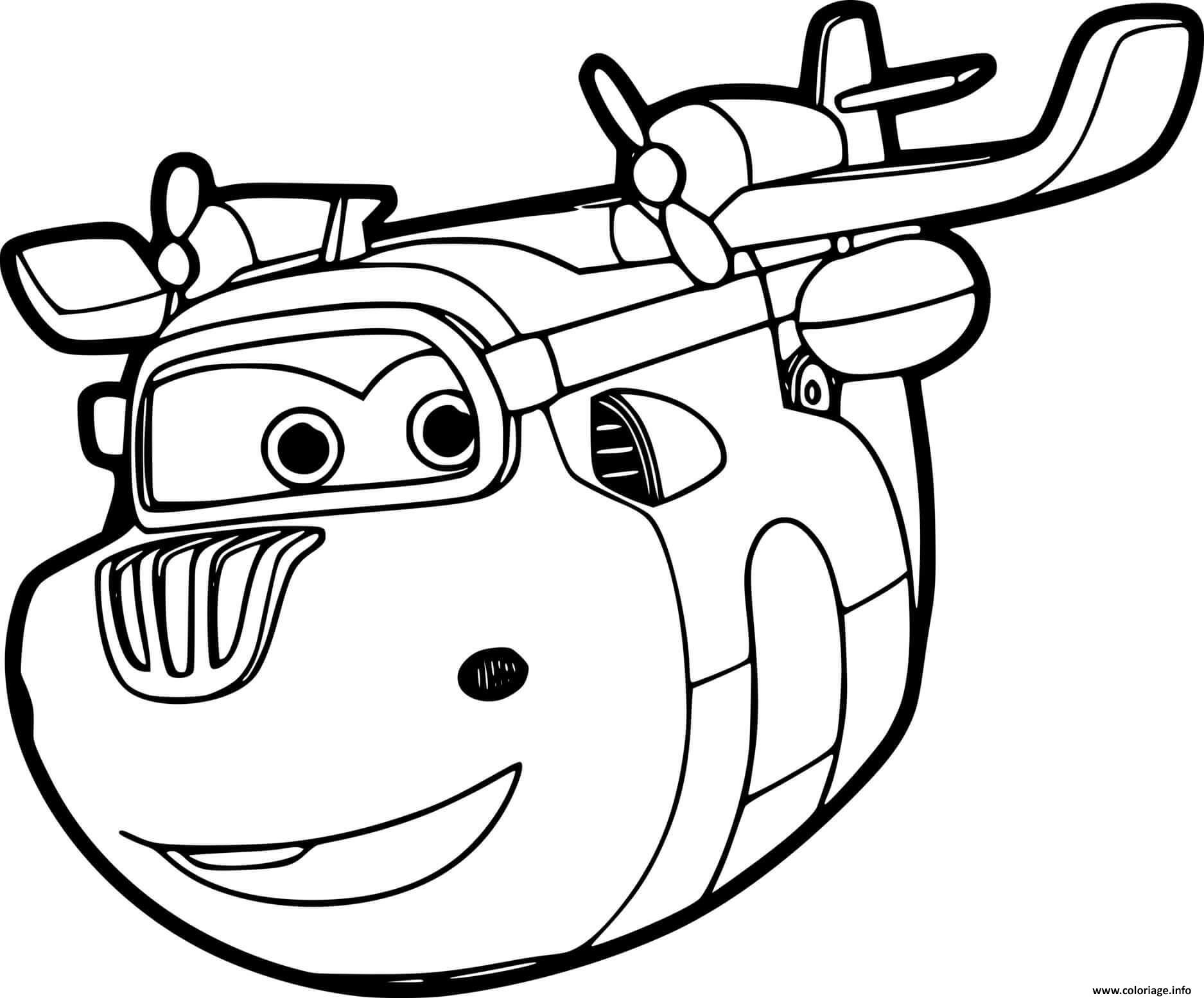 Dessin Avion Donnie de Super Wings Coloriage Gratuit à Imprimer