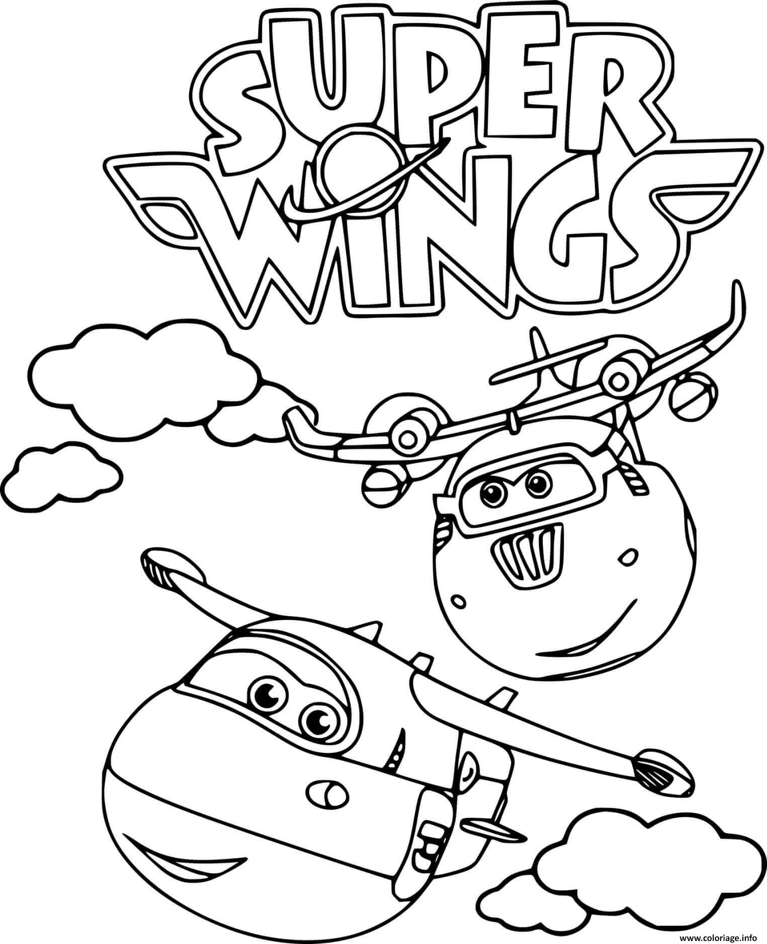 Dessin Avions de Super Wings Coloriage Gratuit à Imprimer