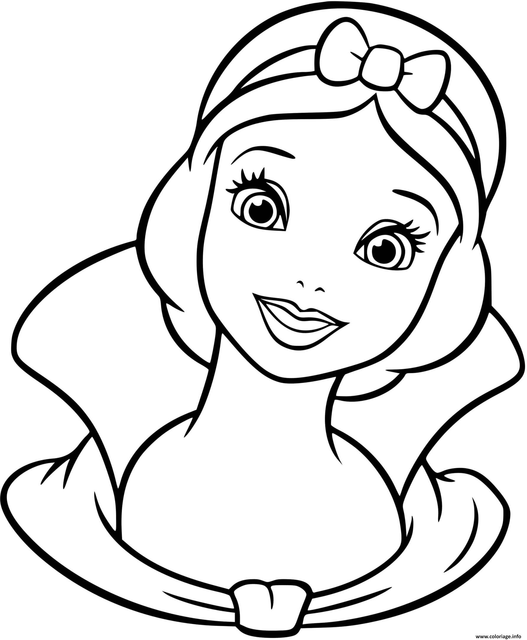 Dessin princesse blanche fille Coloriage Gratuit à Imprimer