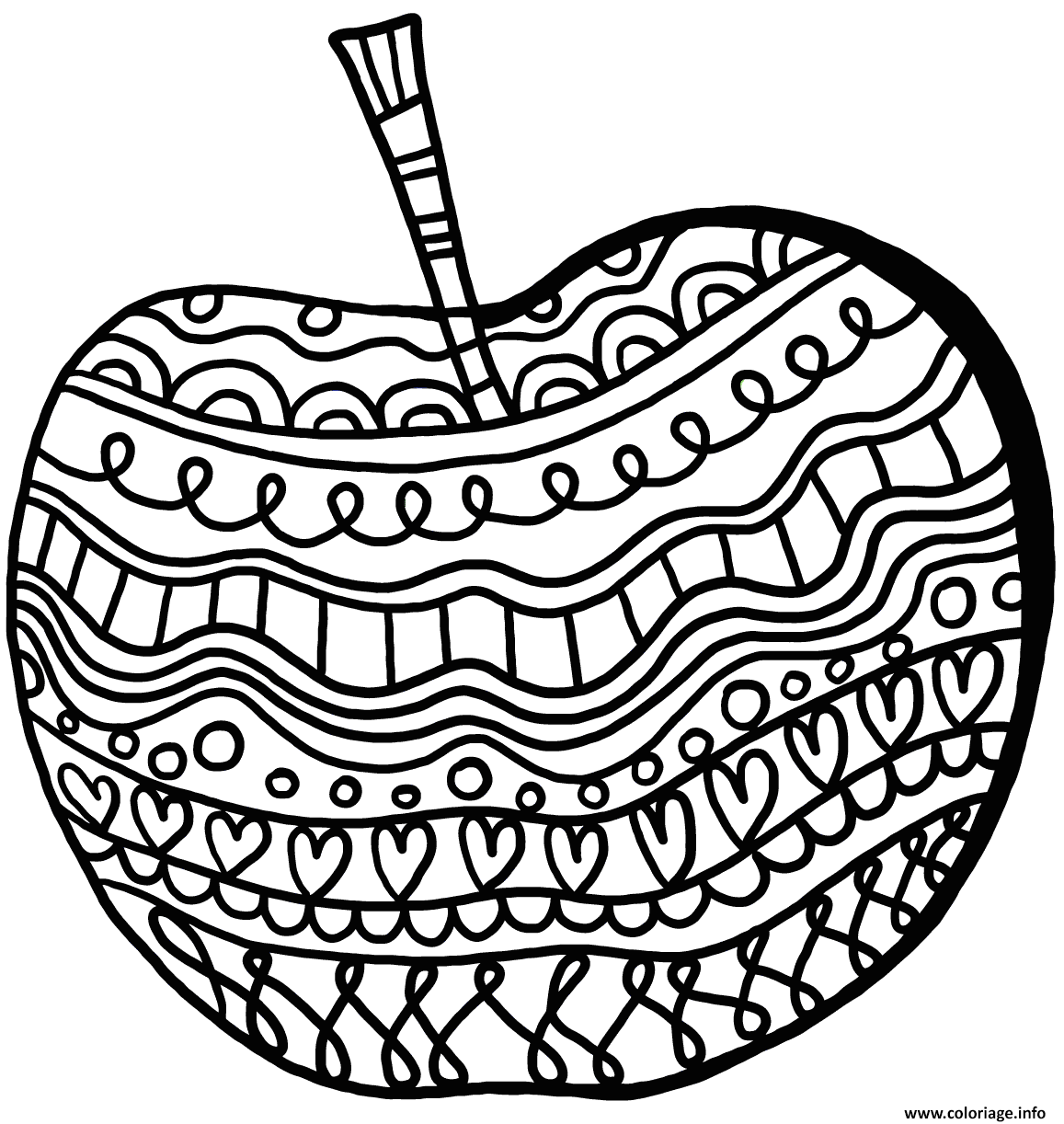 Coloriage Pomme Mandala Avec Motifs Dessin à Imprimer