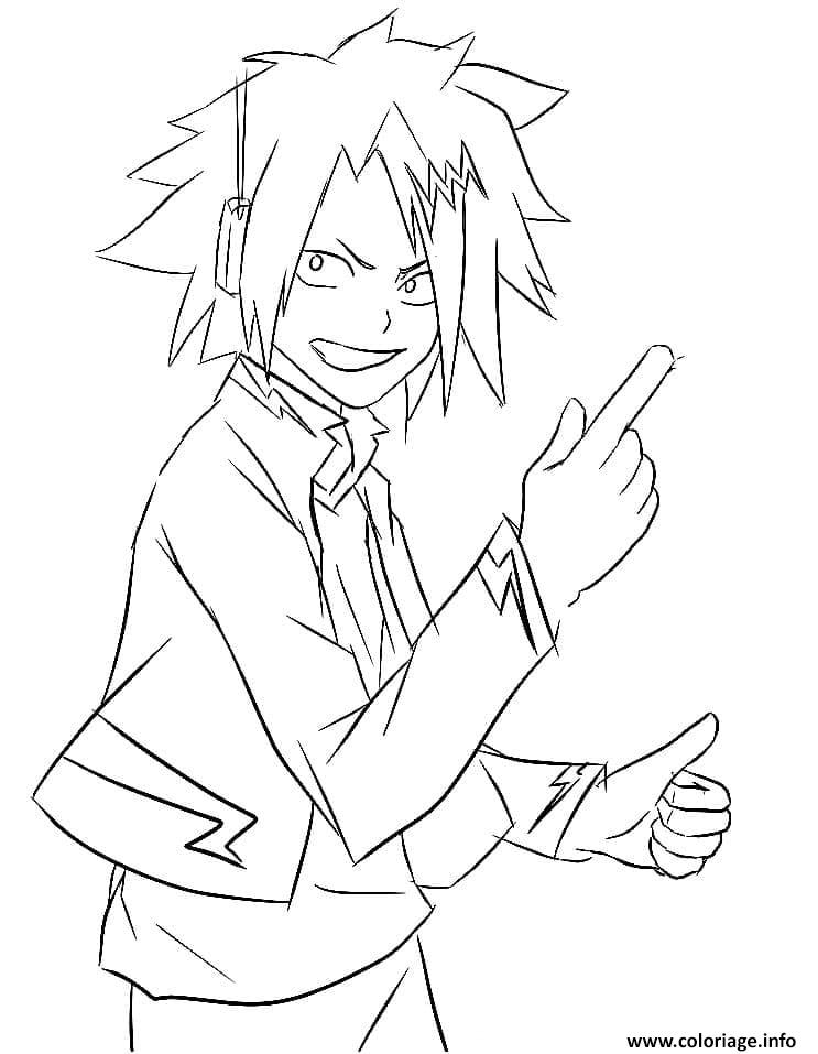 Dessin Kaminari Denki from My Hero Academia Coloriage Gratuit à Imprimer