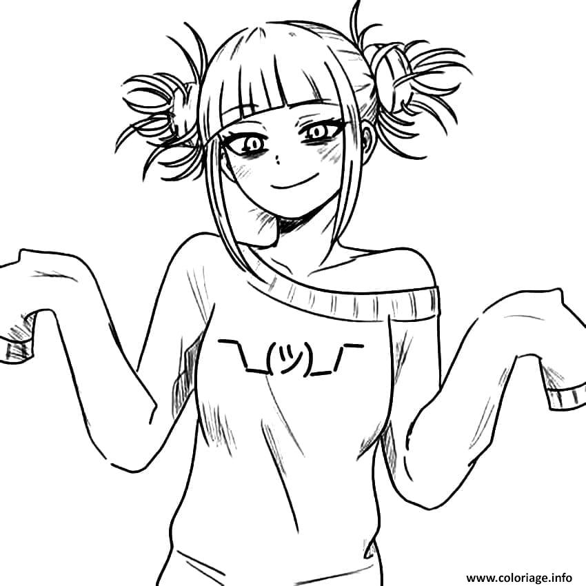 Coloriage Toga Himiko From My Hero Academia Dessin à Imprimer
