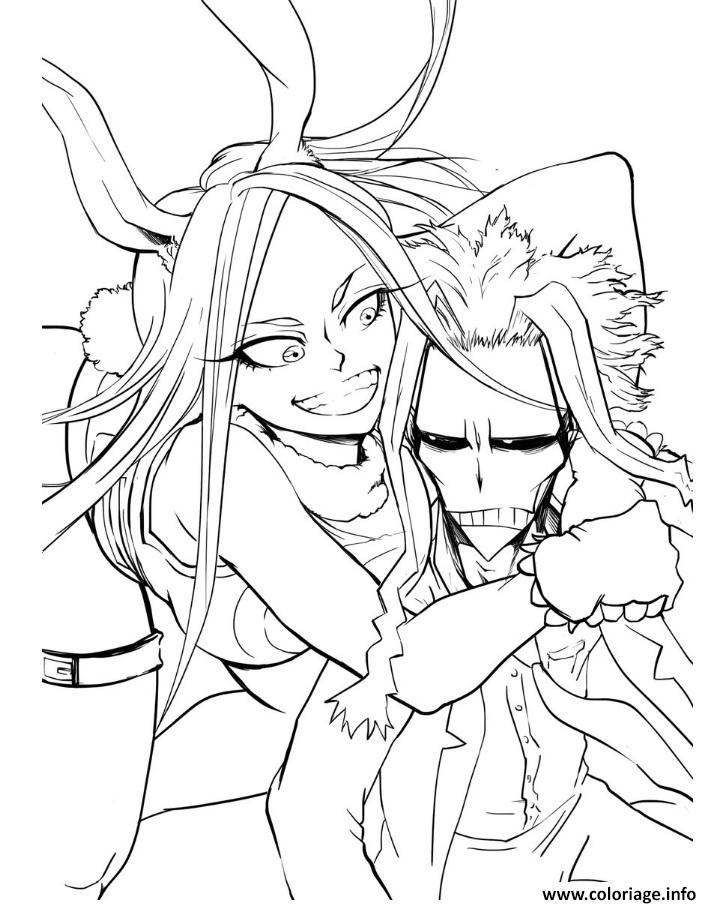 Dessin All Might and his mate Coloriage Gratuit à Imprimer