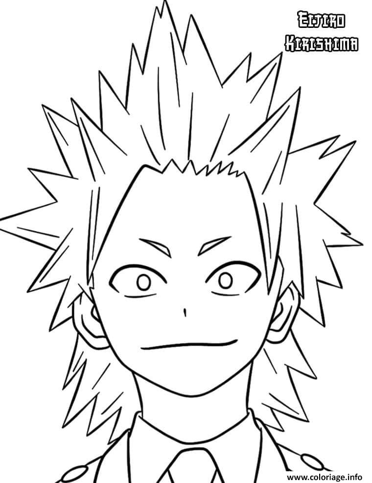 Dessin Kirishimas Happy my hero academia Coloriage Gratuit à Imprimer