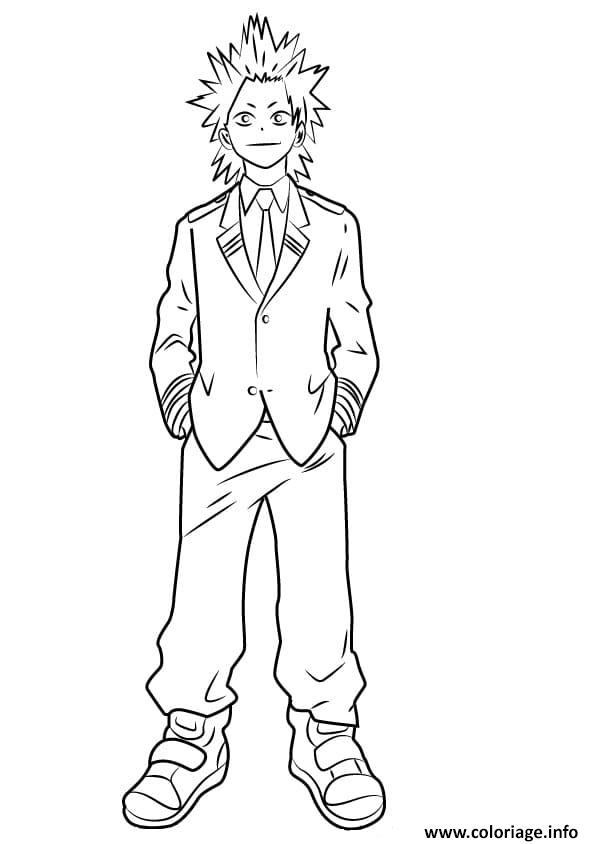 Dessin Kirishima Standing Coloriage Gratuit à Imprimer