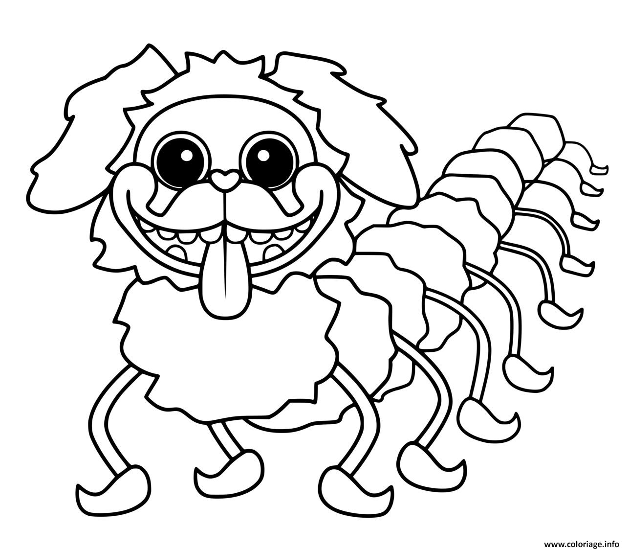 Dessin poppy playtime pj pug a pillar chien araignee Coloriage Gratuit à Imprimer