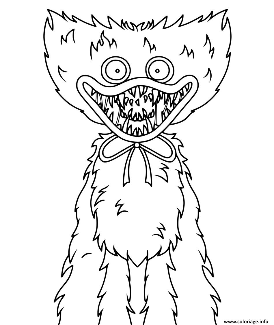 Coloriage poppy playtime huggy fait peur  JeColorie.com