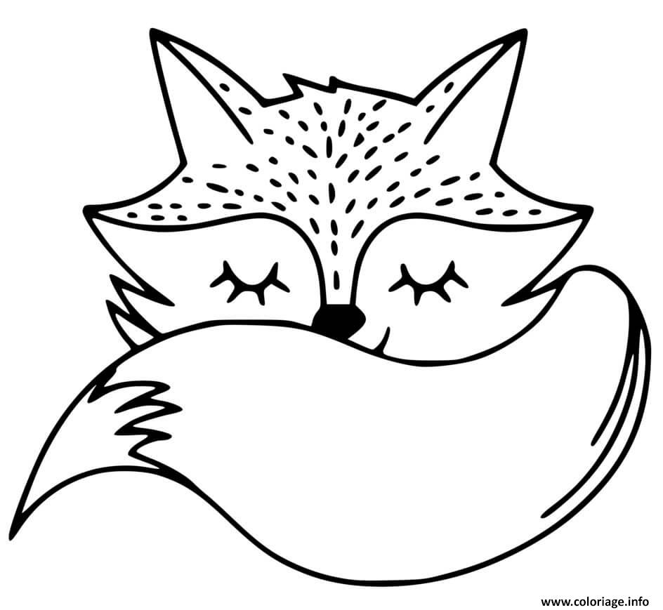 Dessin tete de renard facile Coloriage Gratuit à Imprimer