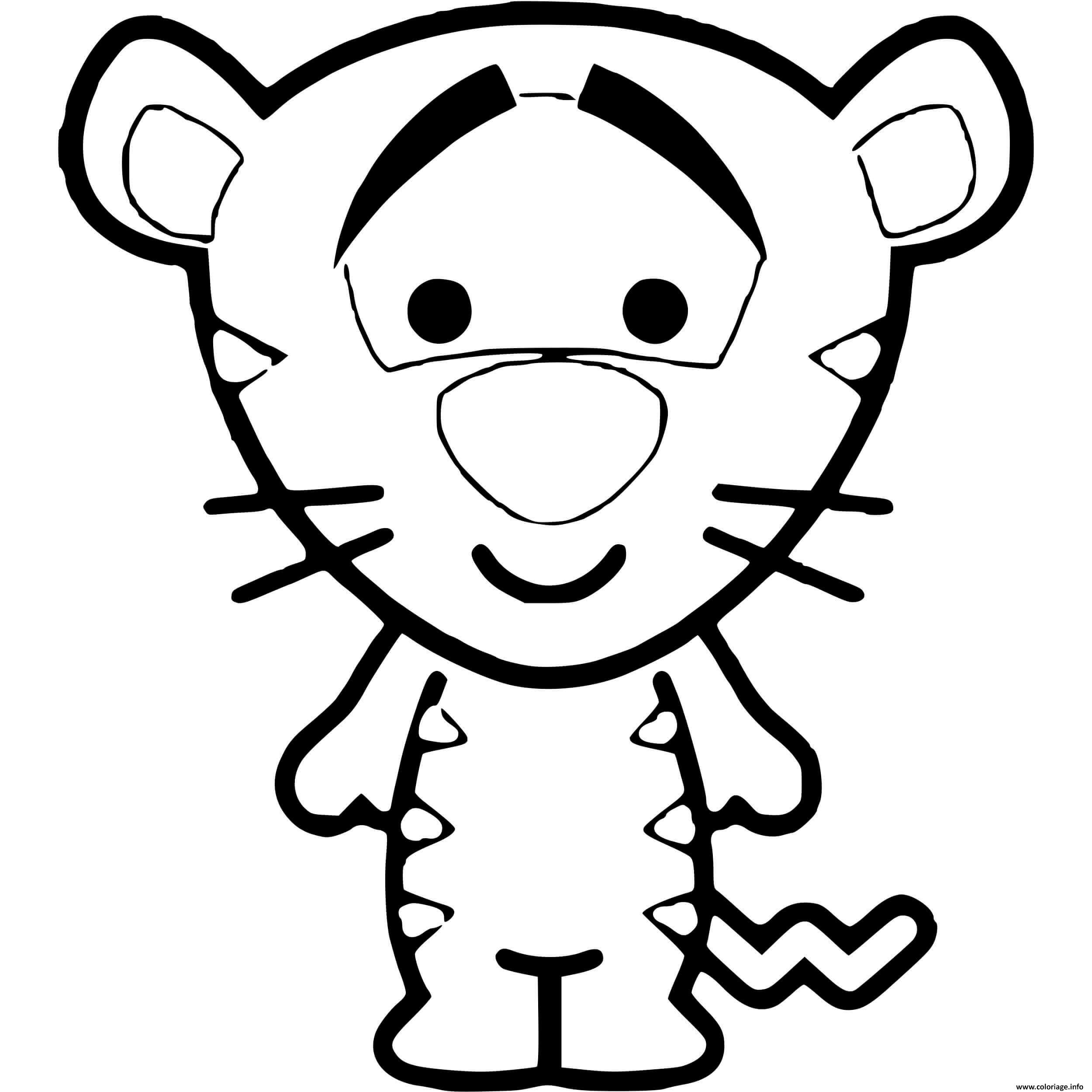 Dessin tigrou bebe kawaii disney Coloriage Gratuit à Imprimer