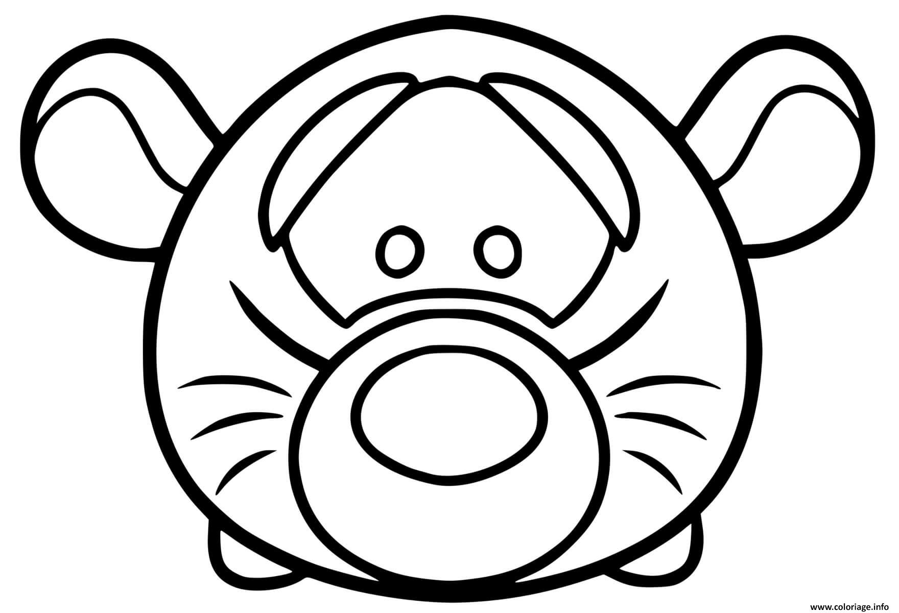 Dessin Cute Disney Tigger Tsum Tsum Coloriage Gratuit à Imprimer