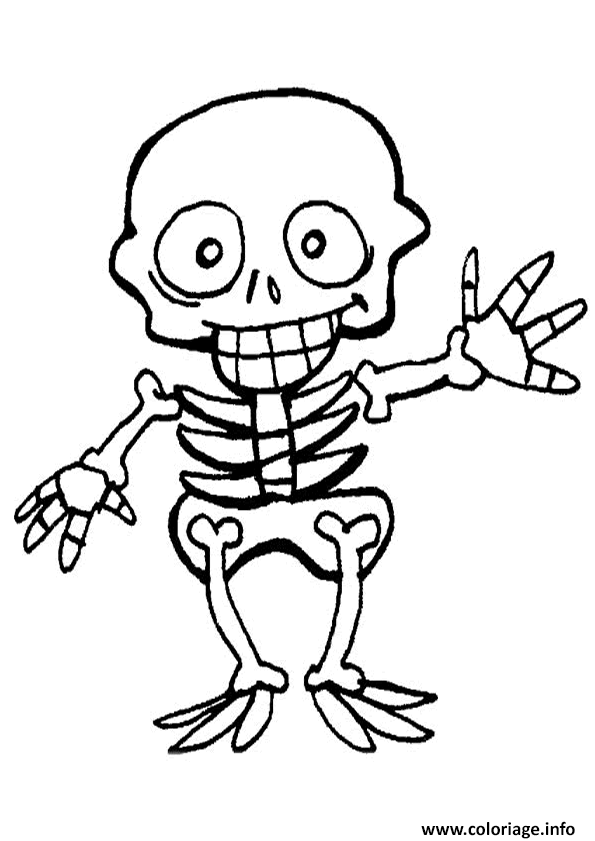 Dessin squelette enfant halloween Coloriage Gratuit à Imprimer