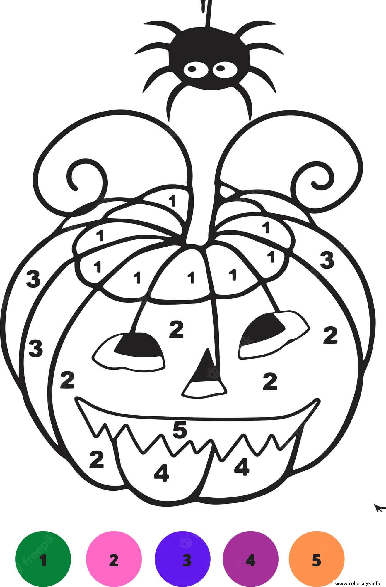 Coloriage Citrouille Araignee Halloween Magique Dessin à Imprimer