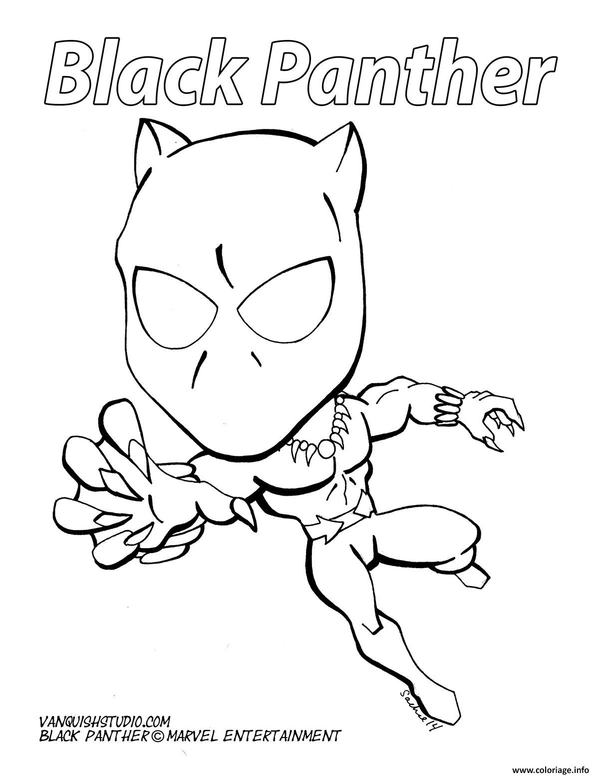 Dessin black panther fan art marvel super heros Coloriage Gratuit à Imprimer