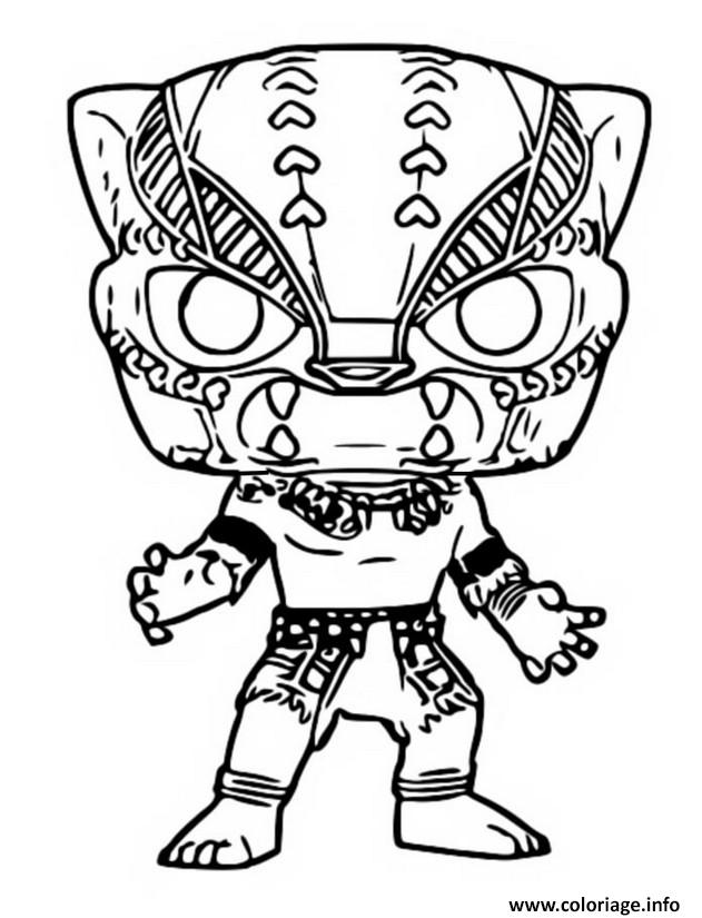 Dessin black panther funko pop marvel Coloriage Gratuit à Imprimer