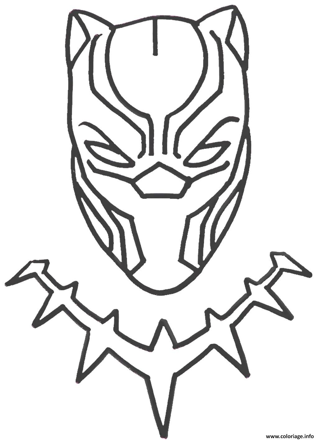 Coloriage Tete De Black Panther De Marvel Dessin Black Panther à imprimer