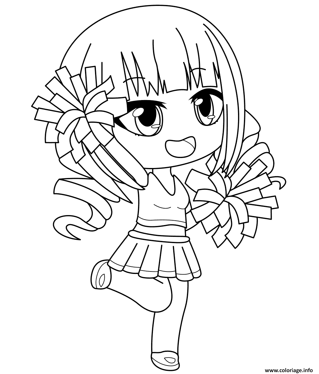 Dessin Gacha Life Cheerleaders Coloriage Gratuit à Imprimer