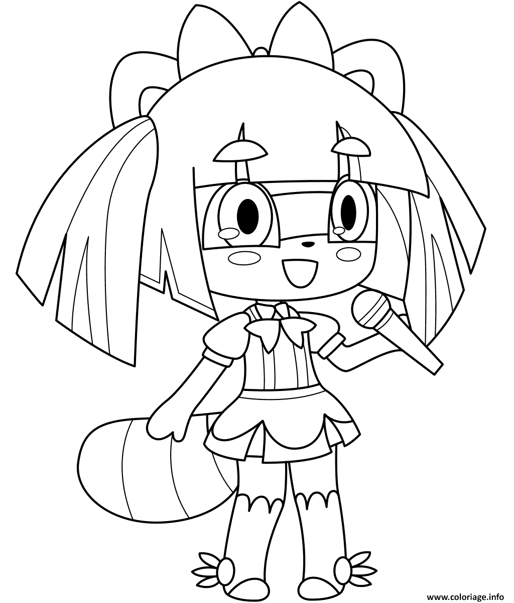 Coloriage Anime Furry Girl Raccoon Dessin à Imprimer