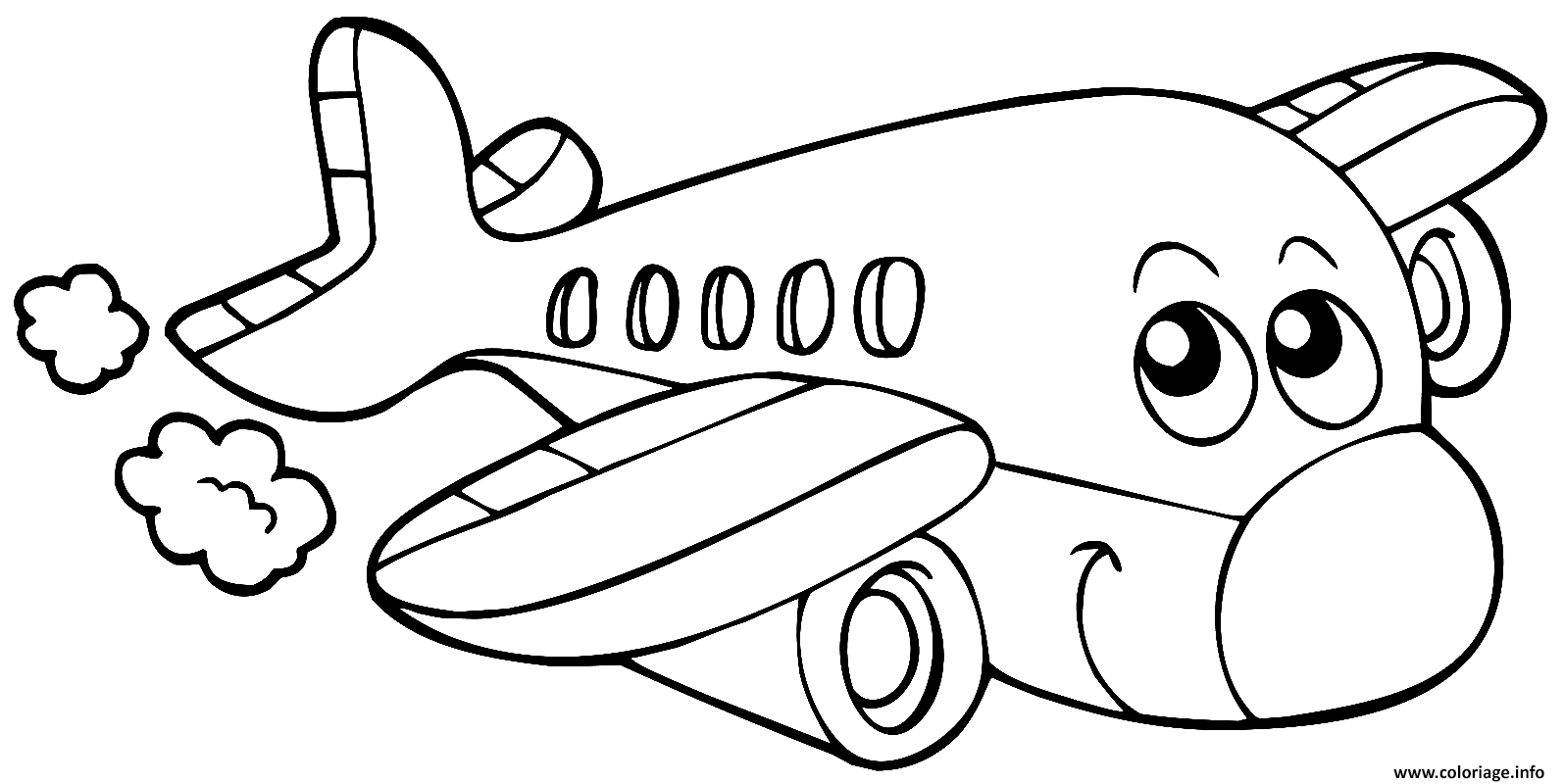 Dessin avion maternelle facile Coloriage Gratuit à Imprimer