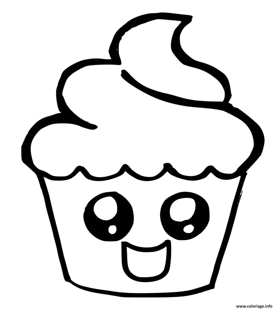 Coloriage Cupcake Facile Dessin Cupcake à imprimer