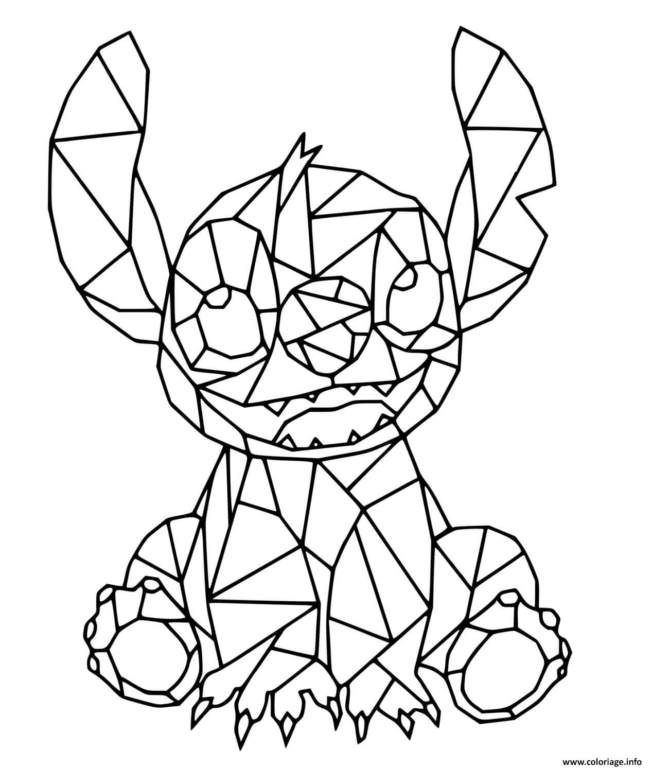 Dessin stitch mandala gorme geometrique Coloriage Gratuit à Imprimer