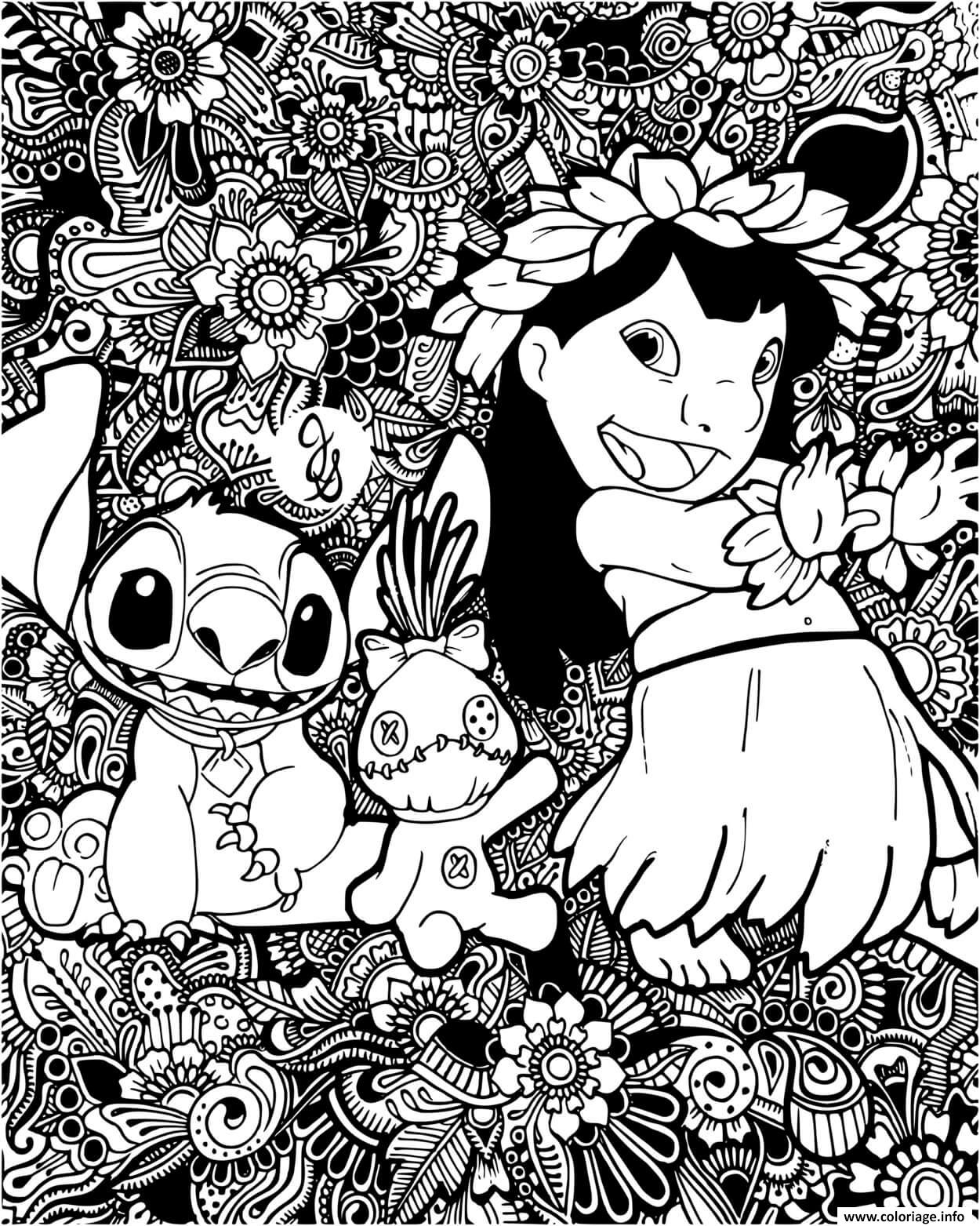 Dessin stitch mandala Coloriage Gratuit à Imprimer