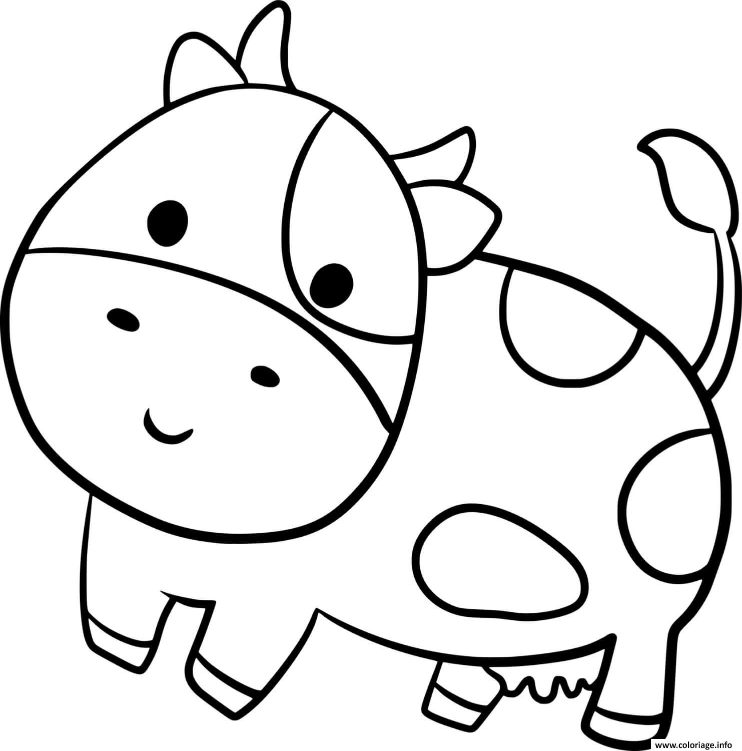 Coloriage Vache Maternelle Animaux De La Ferme Dessin à Imprimer