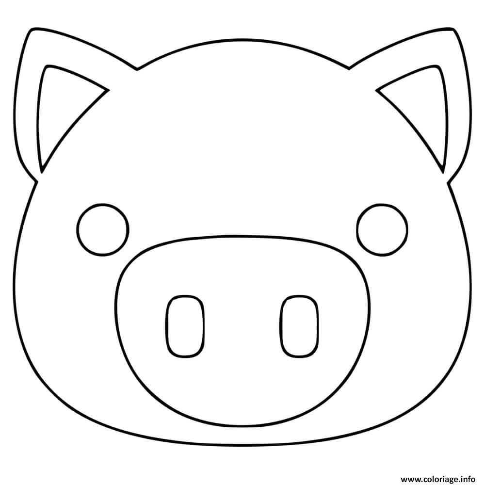 Dessin tete de cochon Coloriage Gratuit à Imprimer