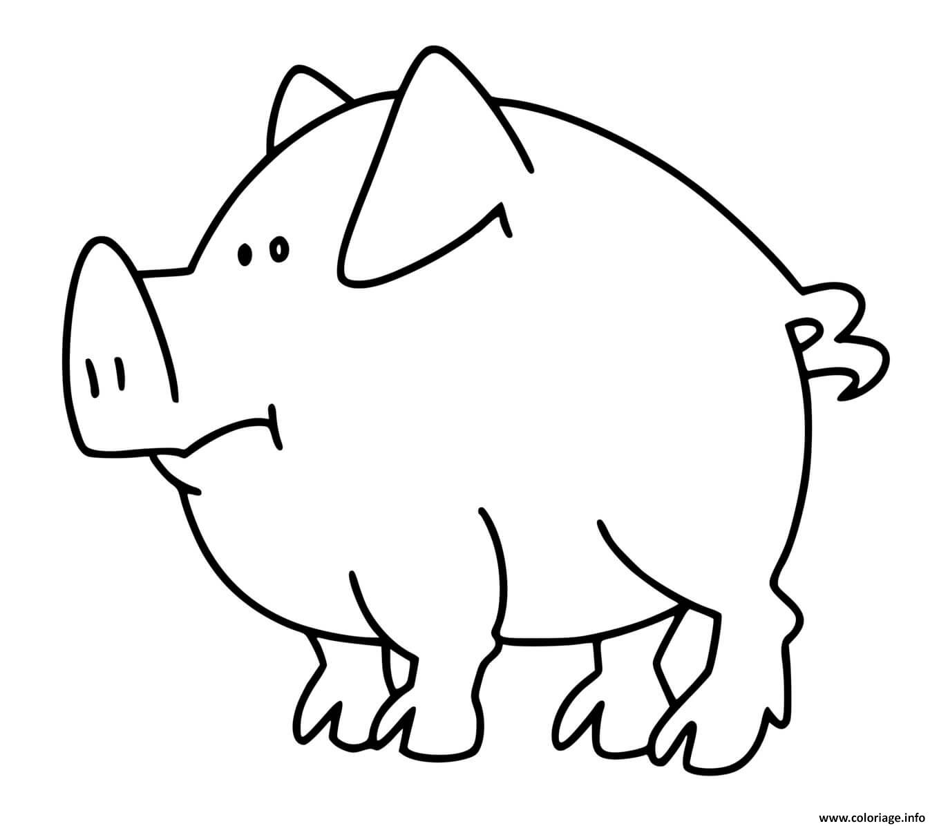 Coloriage Cochon Animal De La Ferme Dessin à Imprimer