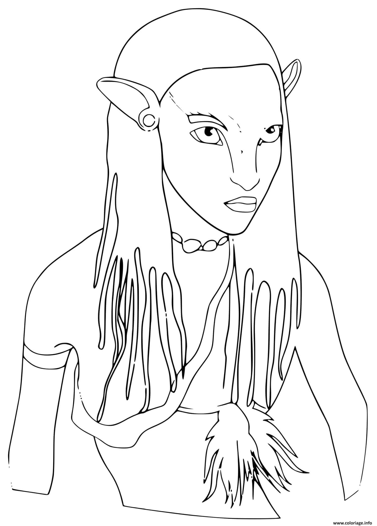 Dessin avatar 2 neytiri guerriere Coloriage Gratuit à Imprimer