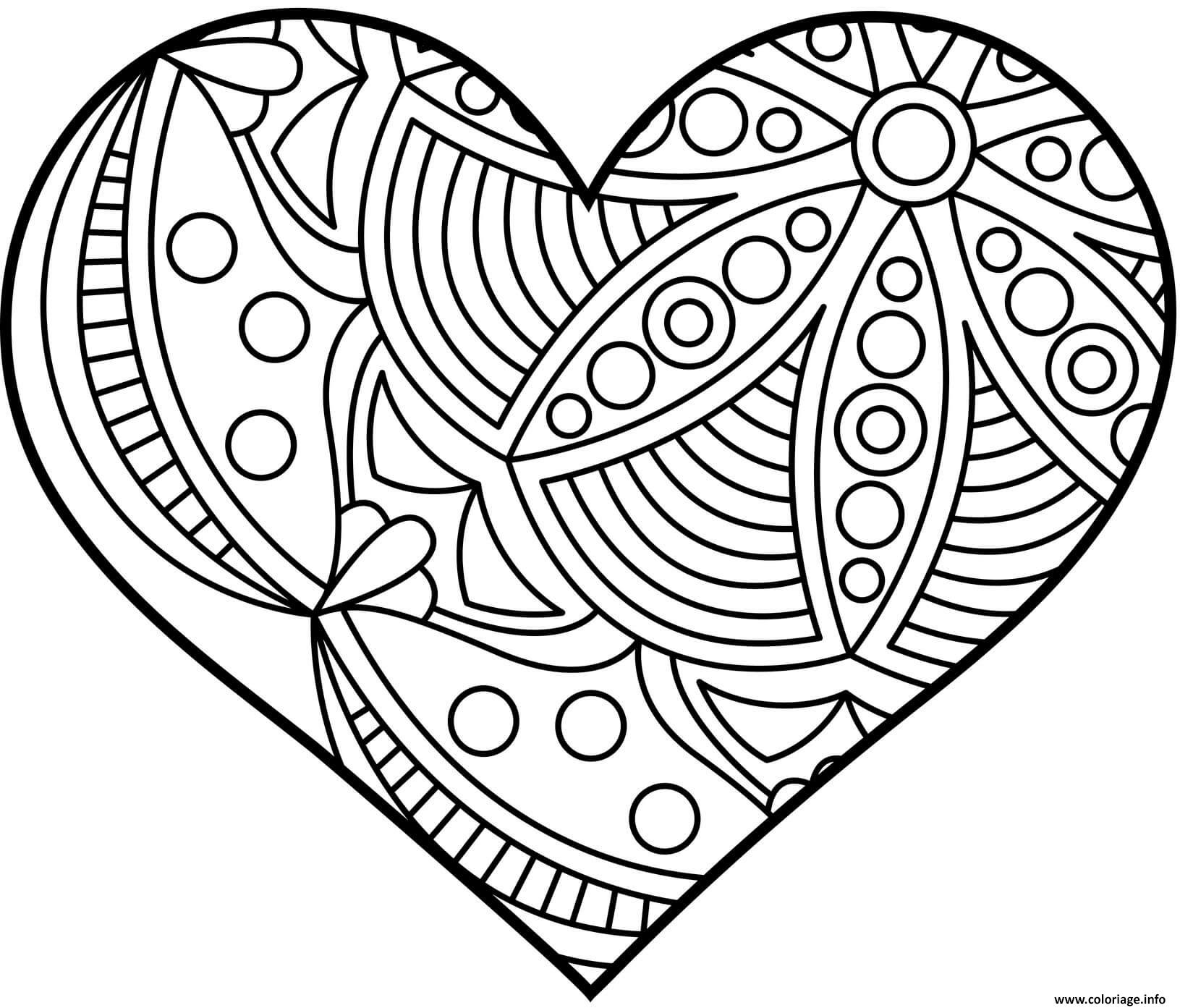 Coloriage Mandala Coeur Fevrier 2023 Dessin St-valentin à imprimer