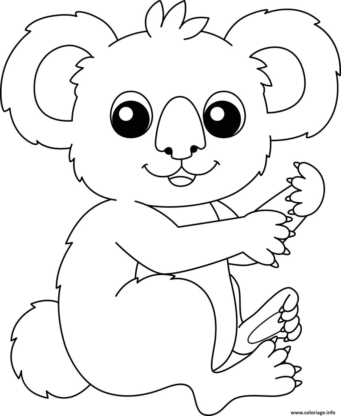 Dessin koala mignon maternelle Coloriage Gratuit à Imprimer