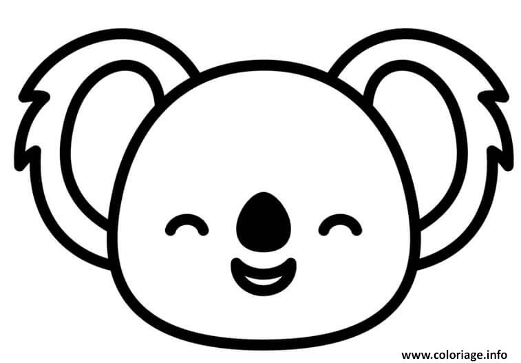 Dessin koala mignon facile Coloriage Gratuit à Imprimer