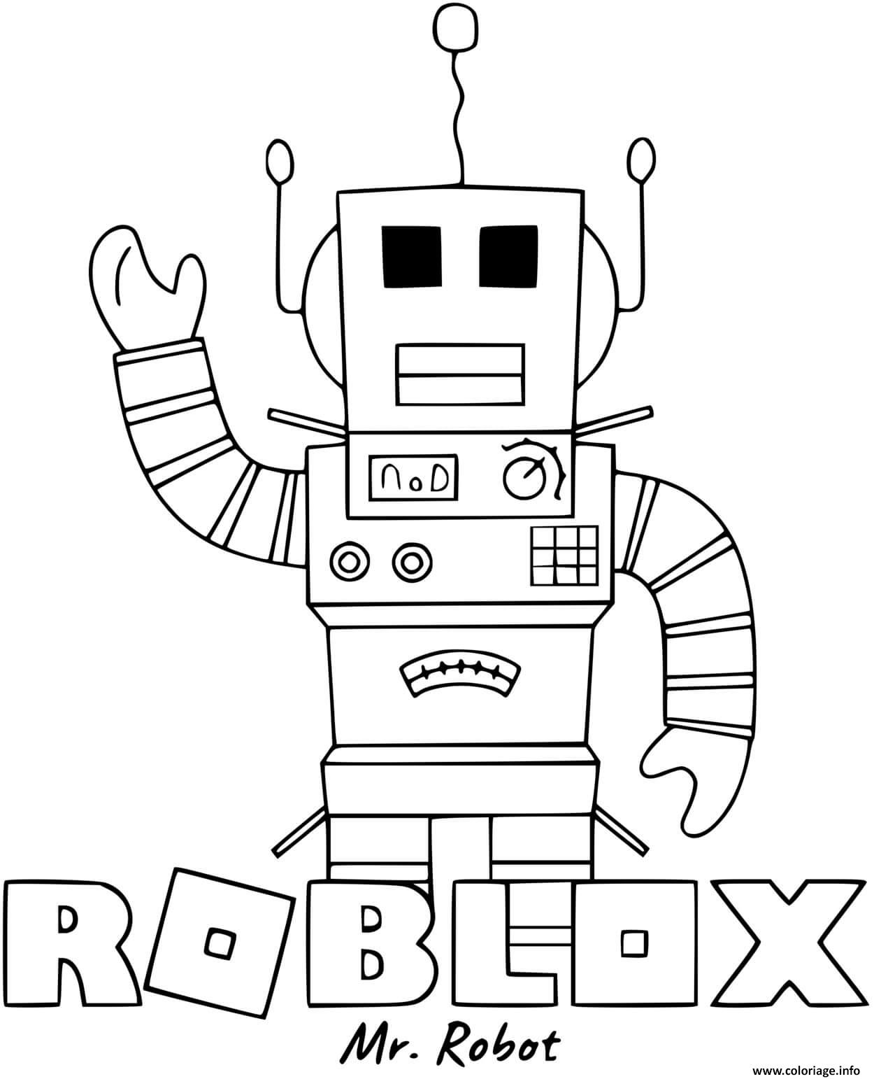 Coloriage Roblox Mr Robot Dessin à Imprimer