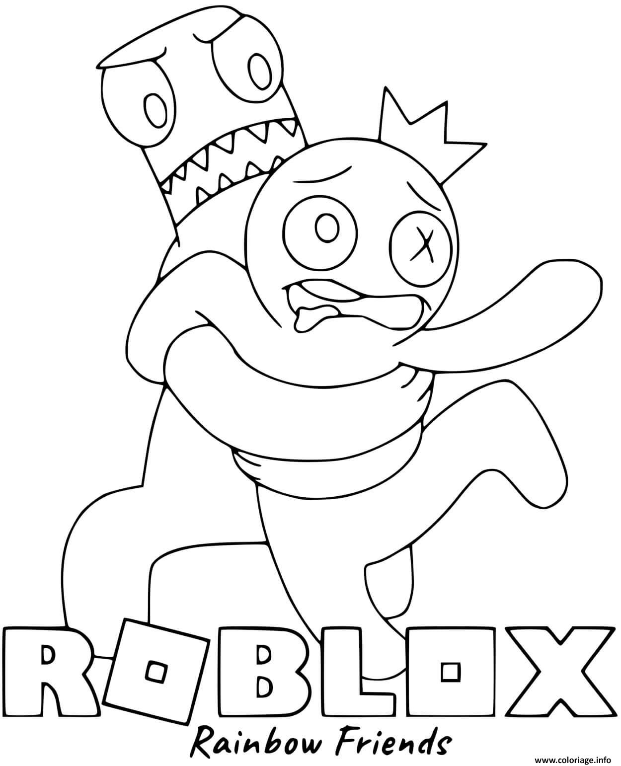 Coloriage Roblox Rainbow Friends Blue - JeColorie.com