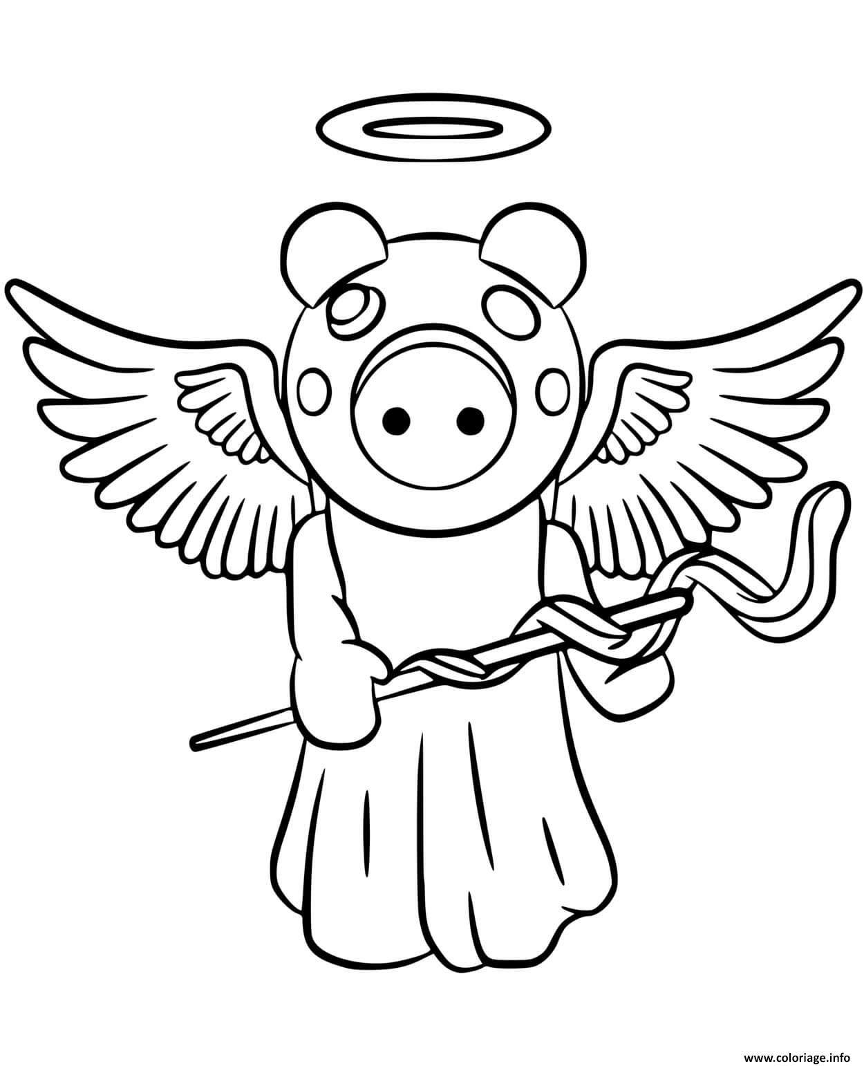 Dessin Roblox Piggy Angel Coloriage Gratuit à Imprimer