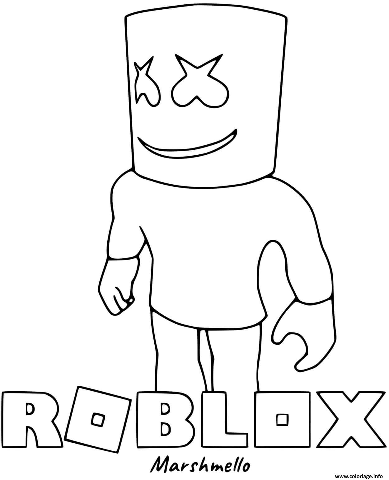 Dessin Roblox Marshmello Coloriage Gratuit à Imprimer